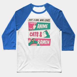 Anime Cats Ramen P R t shirt Baseball T-Shirt